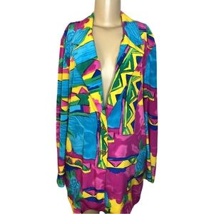 Vintage 80s Robbie Sport Colorful Abstract Blazer